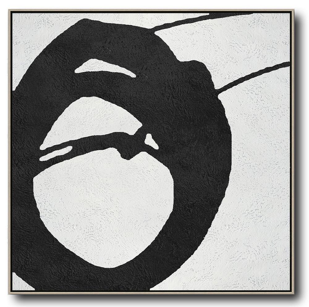 Minimal Black and White Painting #MN154A - Click Image to Close